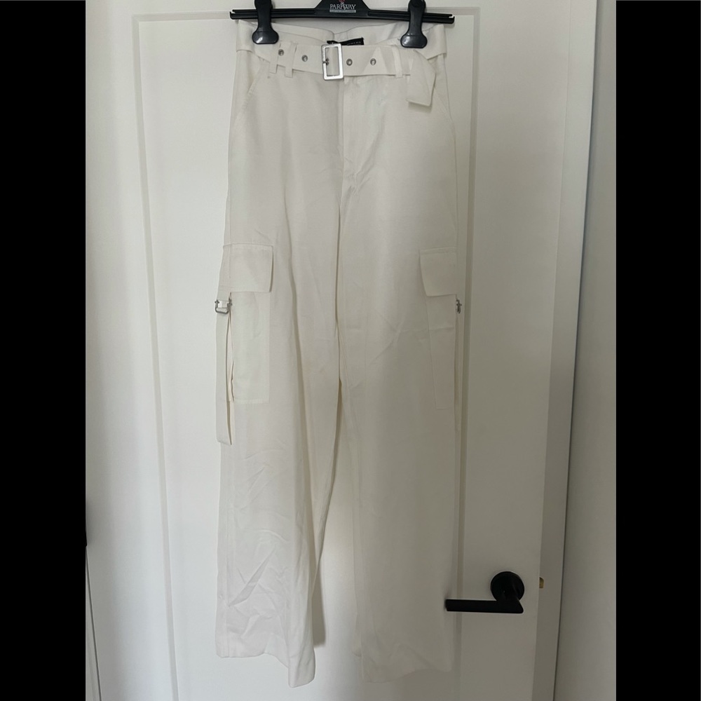 Zara white wide leg pants
